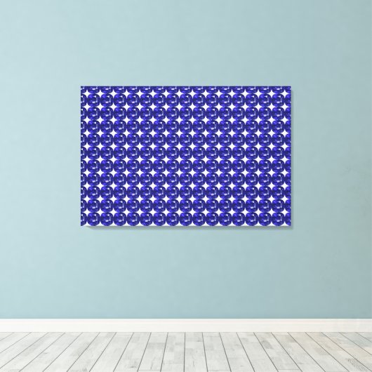 Blauw saffierpatroon ontwerp canvas afdruk (Insitu (Houten vloer))