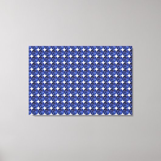 Blauw saffierpatroon ontwerp canvas afdruk (Voorkant)