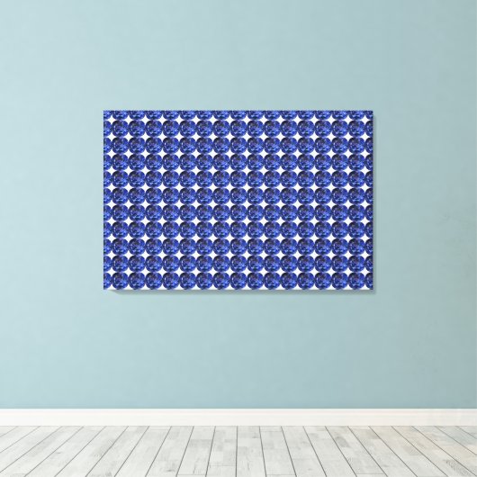 Blauw saffierpatroon ontwerp canvas afdruk (Insitu (Houten vloer))