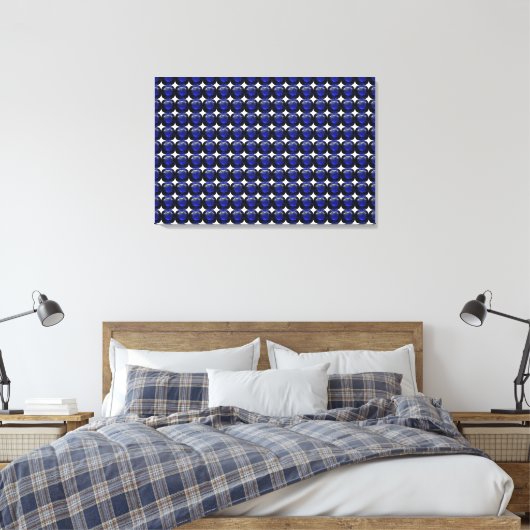 Blauw saffierpatroon ontwerp canvas afdruk (Insitu (Slaapkamer))