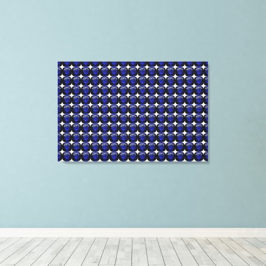 Blauw saffierpatroon ontwerp canvas afdruk (Insitu (Houten vloer))