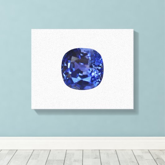 Blauw saffierpatroon ontwerp canvas afdruk (Insitu (Houten vloer))