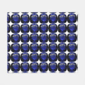 Blauw saffierpatroon ontwerp fleece deken (Voorkant (Horizontaal))