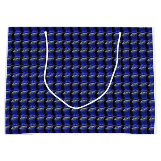 Blauw saffierpatroon ontwerp groot cadeauzakje (Voorkant)