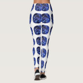 Blauw saffierpatroon ontwerp leggings (Achterkant)