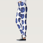 Blauw saffierpatroon ontwerp leggings (Links)