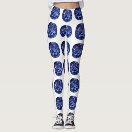 Blauw saffierpatroon ontwerp leggings