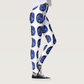 Blauw saffierpatroon ontwerp leggings (Rechts)