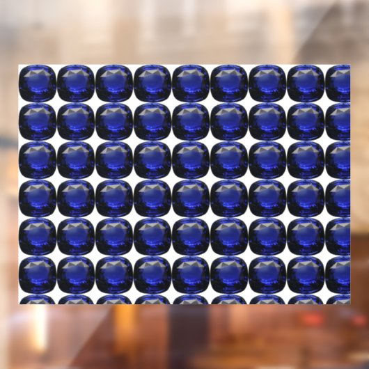 Blauw saffierpatroon ontwerp raamsticker (Vel 2)