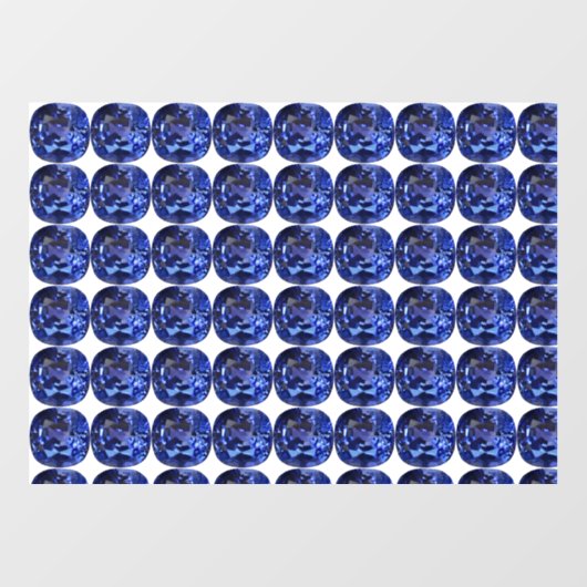Blauw saffierpatroon ontwerp raamsticker (Vel)