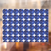 Blauw saffierpatroon ontwerp raamsticker (Vel 2)