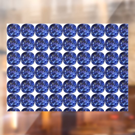 Blauw saffierpatroon ontwerp raamsticker (Vel 2)
