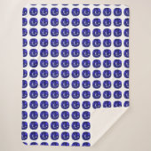 Blauw saffierpatroon ontwerp sherpa deken (Voorkant)