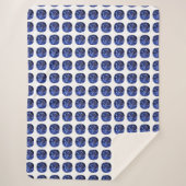 Blauw saffierpatroon ontwerp sherpa deken (Voorkant)