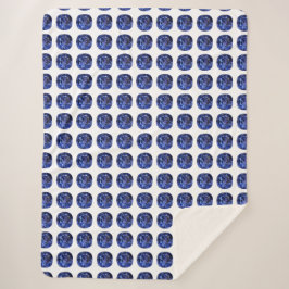 Blauw saffierpatroon ontwerp sherpa deken