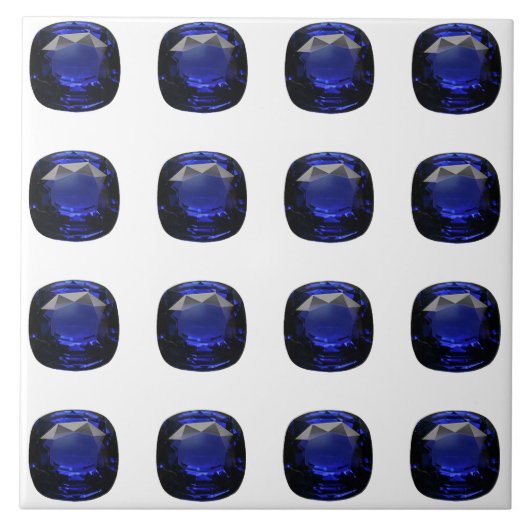 Blauw saffierpatroon ontwerp tegeltje (Voorkant)