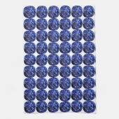 Blauw saffierpatroon ontwerp theedoek (Verticaal)