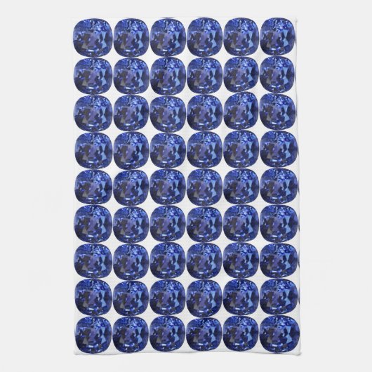 Blauw saffierpatroon ontwerp theedoek (Verticaal)