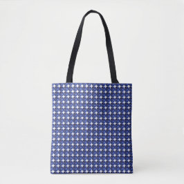 Blauw saffierpatroon ontwerp tote bag