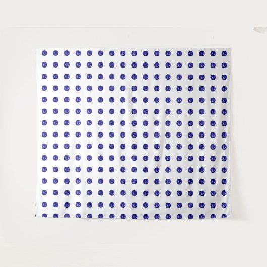 Blauw saffierpatroon ontwerp wandkleed (Voorkant (horizontaal))