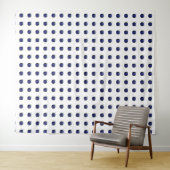 Blauw saffierpatroon ontwerp wandkleed (In Situ (horizontaal))