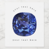 Blauw saffierpatroon ontwerp wijn etiket (Enkel label)