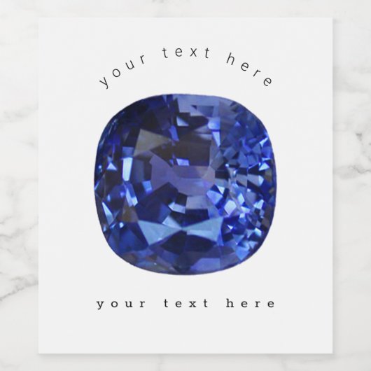 Blauw saffierpatroon ontwerp wijn etiket (Enkel label)