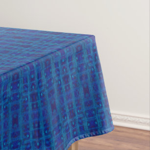 Blauw saffierweefsel, naadloos geometrisch patroon tafelkleed