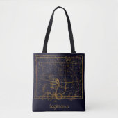  blauw Sagittarius Zodiac Astrologie teken Tote Bag (Voorkant)