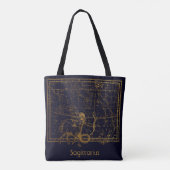  blauw Sagittarius Zodiac Astrologie teken Tote Bag (Achterkant)