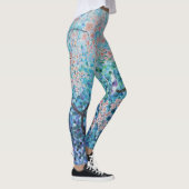 blauw sakura cherry blossom florale schilderij yog leggings (Rechts)