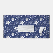 Blauw Sakura Patroon Bureaumat (Keyboard & Muis)