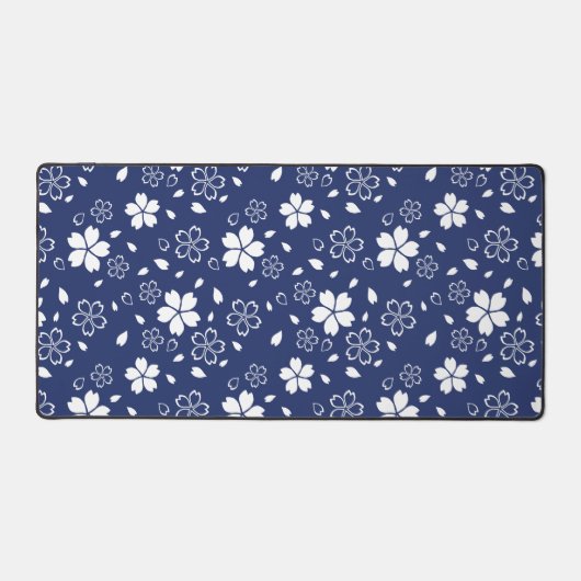Blauw Sakura Patroon Bureaumat (Voorkant)