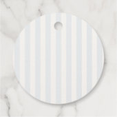 Blauw & Salie Gestreept Monogram Trouw Bedankjes Labels (Achterkant)