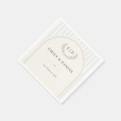 Blauw & Salie Gestreepte Monogram Bruiloft Servet (Hoek)