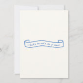 Blauw Samen Tekenen Huwelijksuitnodiging Kaart (Achterkant)