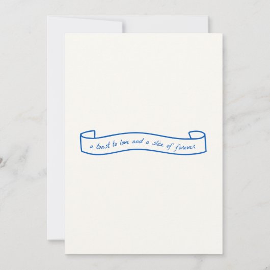 Blauw Samen Tekenen Huwelijksuitnodiging Kaart (Achterkant)