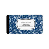 blauw samenstellingsboek etiket (Voorkant)