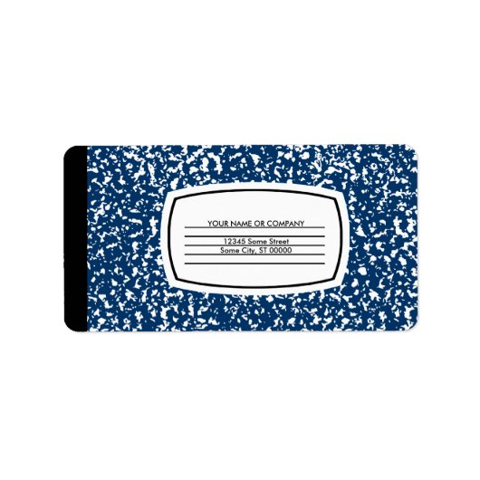 blauw samenstellingsboek etiket (Voorkant)