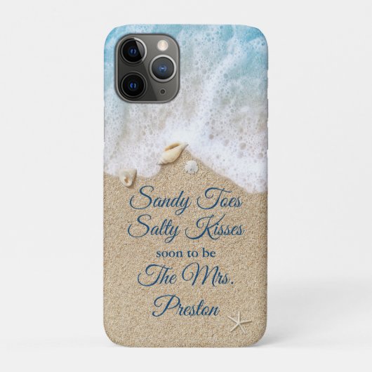 Blauw Sandy Toes Zoute Kisses Bruiloft Case-Mate iPhone Case (Achterkant)