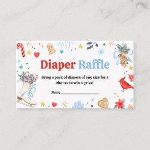 Blauw Santa Baby Baby shower Luier Raffle Informatiekaartje