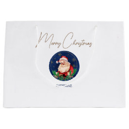 Blauw Santa Scandinavisch Vintage Kerstmis Groot Cadeauzakje