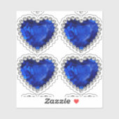 Blauw Sapphire Diamond Jubileum Hart Sticker (Vel)