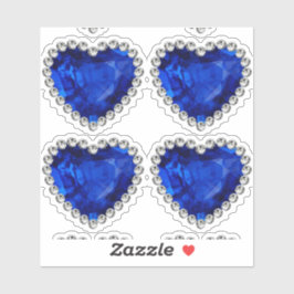 Blauw Sapphire Diamond Jubileum Hart Sticker