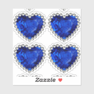Blauw Sapphire Diamond Jubileum Hart Sticker