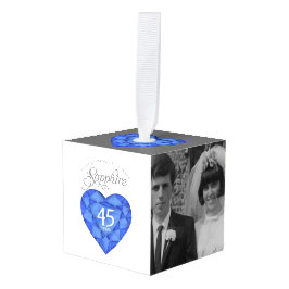 Blauw sapphire hart art. 45e Jubileum foto Decoratie