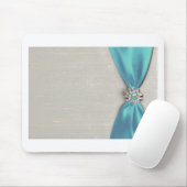 blauw satin lint met juwelen muismat (Met muis)