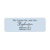 Blauw Save The Date Aangepaste Naam Retouradres Etiket (Voorkant)