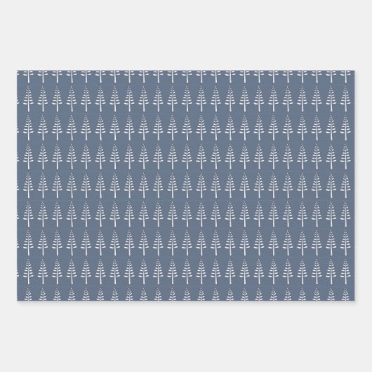 Blauw Scandinavisch Noords Inpakpapier Vel (Voorkant 3)