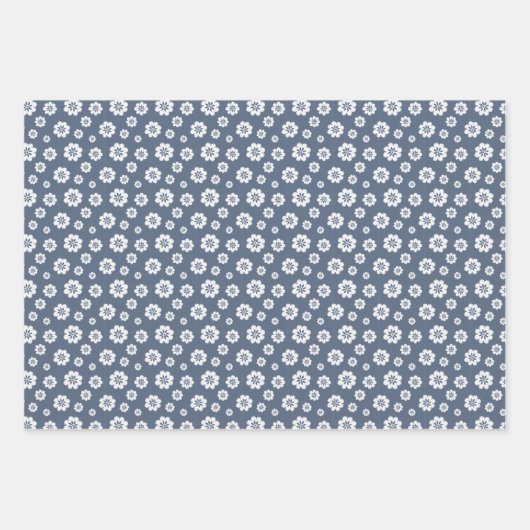 Blauw Scandinavisch Noords Inpakpapier Vel (Voorkant 2)